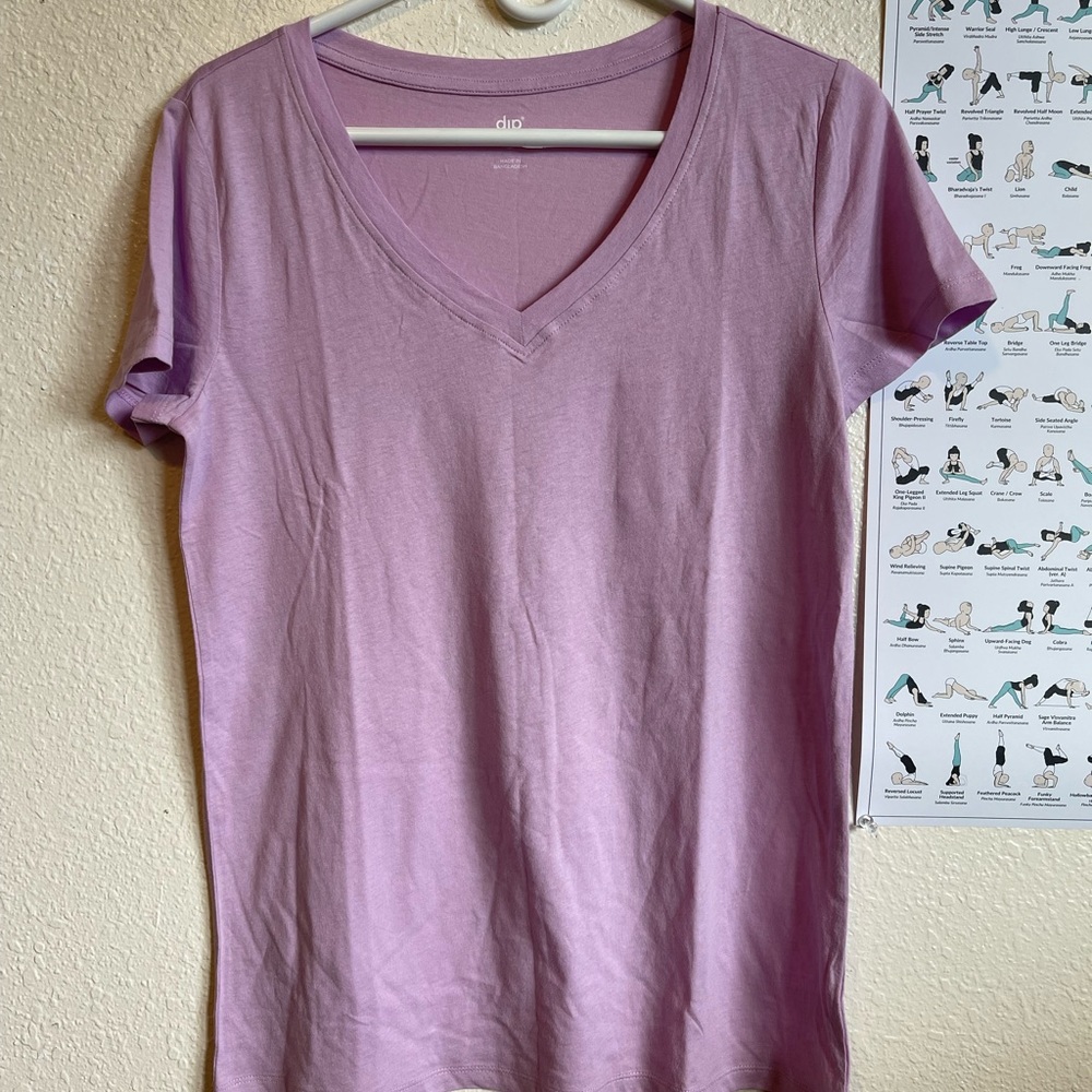 NWOT Lilac v-neck t-shirt.